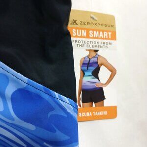 Women's Sun Smart Scuba Tankini with Zip Front Size - Small (8)